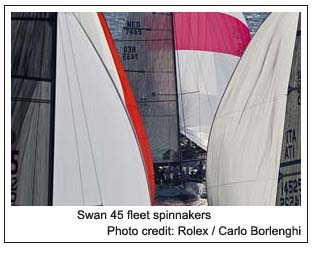 Swan 45 fleet spinnakers,  Photo credit: Rolex / Carlo Borlenghi